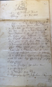 1855 German marriage record of Civil War veteran Adam Holzhauer and Elizabeth Schuchard, discovered in Elizabeth's widows' pension file